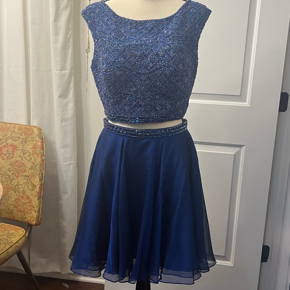 NWT Sherri Hill 2 piece blue formal dress sz 14